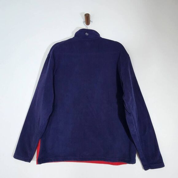 Castaway Red and Blue Fleece Quarter-Zip Pullover Size XL Preppy Fleece Pullover - Picture 5 of 8